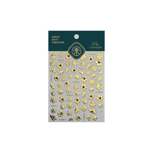 3D metallic golden flower nail art stickers TL-363 with embossed floral patterns