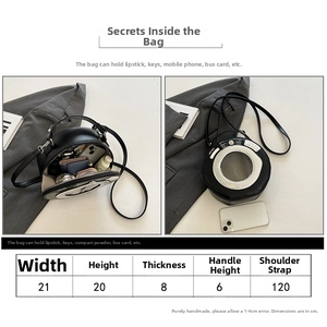 Size chart for washing machine style bag with measurements and internal capacity detail