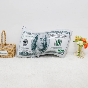 Inflatable 100 dollar bill foil balloon pillow for casino theme party decorations