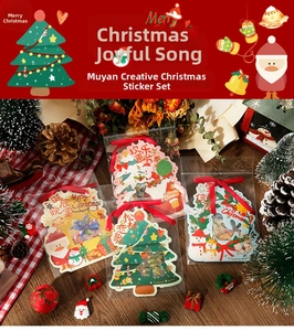 Détail macro d'autocollants de Noël vintage avec motifs festifs et décoration chaude
