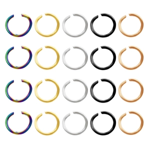 Set of 20 multi-colored stainless steel jump rings for DIY jewelry making and linking