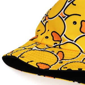 Chapeau bob jaune avec imprimé canard en coton sergé pour une protection solaire stylée