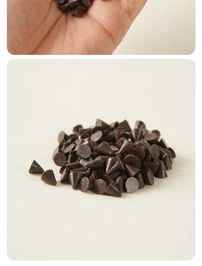 Macro shot of miniature dark brown chocolate cones for DIY dollhouse cake decoration
