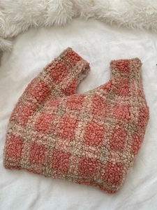 Sac Cabas En Peluche Fausse Fourrure Damier Imprimé Léopard Grande Capacité Souple Sac À Main Hiver