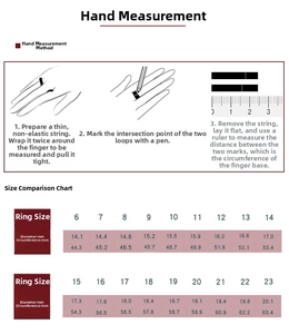 Comprehensive ring size chart and measurement guide for S925 moissanite jewelry rings