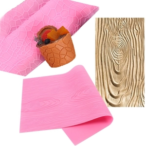 Pink silicone bark and honeycomb texture mats for DIY fondant cake and chocolate molding