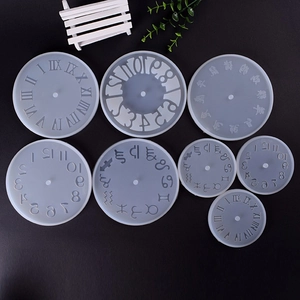 Juego de 8 moldes de silicona para relojes de resina con números romanos y árabes
