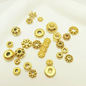 Antique gold snowflake spacers and alloy flower beads for DIY bracelet jewelry making