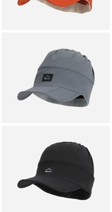 Three colors of breathable foldable sun hats with sport mountain logo in a vertical display