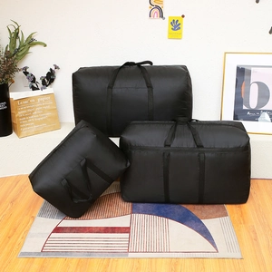 3-piece set of black Oxford fabric moving bags with reinforced handles in various sizes