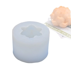 DIY silicone mold for lotus scented candles and handmade soaps showing product and outcome
