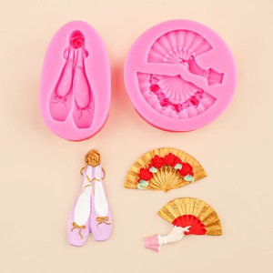Moules en silicone pour chaussures de ballet et éventails de gâteaux