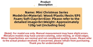 Spécifications du set de miniatures de Noël en bois et résine pour décoration de maison de poupée