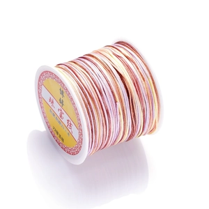 Detailed macro of multicolor 72# nylon jewelry cord for DIY bracelet weaving