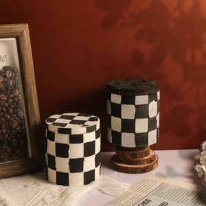 Stampi in silicone per scatole cilindriche a scacchiera per resina e artigianato DIY