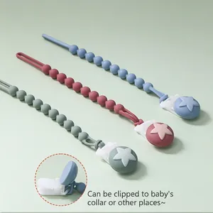 Morandi silicone pacifier clips set with star clips for baby teething toys and accessories