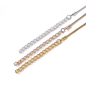 Three-color metal necklace extension chains in silver, rose gold and gold finishes