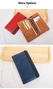 Detail of the RFID travel wallet showing passport slots, card holders and SIM compartments