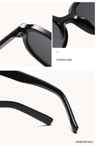 Detail of high-quality hinges, thickened nose pads and smooth temple tips of black sunglasses