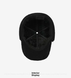 Detailed view of thick wool baseball cap lining with premium warm fleece interior