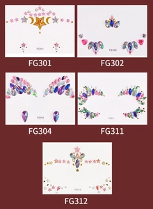 Face jewel stickers in star, moon, and heart shapes for creative stage makeup looks