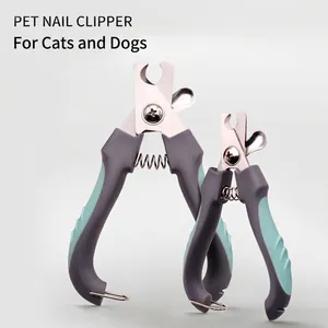 Pet Nail Clippers Professional Stainless Steel Trimmer For Dogs And Cats With Spring Loaded Anti Slip Handle Safety Lock