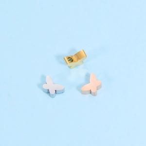 DIY mirror-polished stainless steel butterfly pendants in gold silver and rose gold finishes
