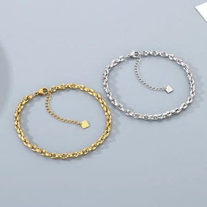 18K gold and silver plated stainless steel pig nose chain anklet for women