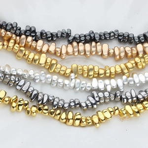 Irregular hematite stone beads in black, rose gold, gold and silver finishes for DIY jewelry