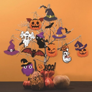 Kit de décorations d'Halloween avec citrouilles et fantômes sur branches décoratives