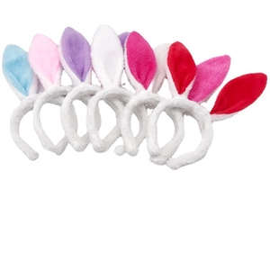Colorful sequin bunny ear headbands in assorted plush colors for Easter costumes