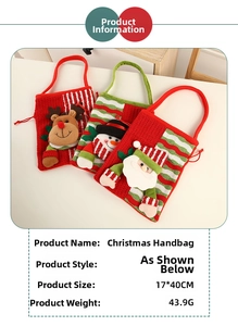 Detailed view of Christmas gift bags with 3D cartoon dolls and size 17x40cm dimension specs