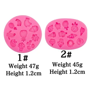 Pink silicone pineapple and ice cream cake pop molds with detailed dimensions