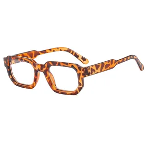 Fashionable square tortoiseshell sunglasses for driving with vintage polygon frame