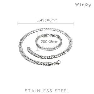 Detailansicht des Edelstahl-Panzerkettensets mit 8mm Breite und praktischem Karabinerverschluss