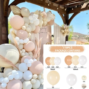 119pcs retro balloon arch kit in cream and white for boho wedding or party decor
