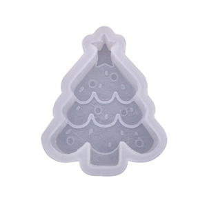 Christmas tree silicone mold for DIY candles and baking with star and dot decorations