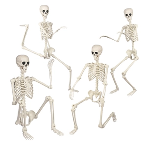 Life Size Halloween Skeleton Posable Joints Realistic Plastic Human Bones Decor For Haunted House Yard Outdoor Indoor