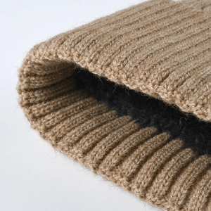 Winter thermal ribbed knit beanie featuring thick fleece lining for cold weather protection