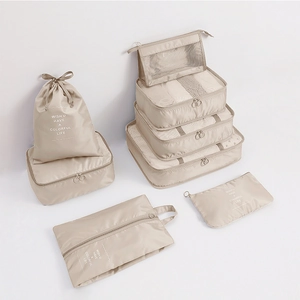 Wasserdichte Nylon Reise Packwürfel Mesh Aufbewahrungstaschen Für Kleidung Schuhe Toilettenartikel Gepäck Koffer Organizer Modern Faltbar
