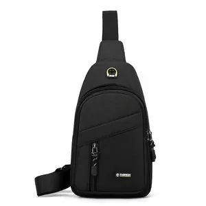 Men Chest Bag Oxford Cloth Water Repellent Large Capacity Multi Pocket Sporty Casual Sling Crossbody Shoulder Pack