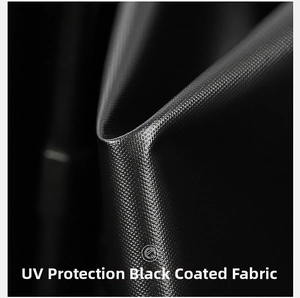 Detail of the thick vinyl coated umbrella fabric with UV protection and dense texture
