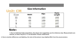 Size guide for vintage straight leg sweatpants with waist, hip and length measurements