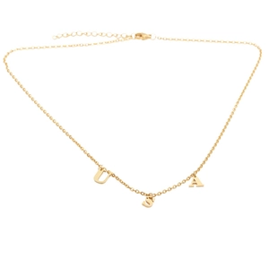 USA Letter Pendant Necklace Stainless Steel Minimalist Fashion Patriotic Jewelry For Women Men