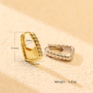Unique S925 silver handbag shaped earrings with twisted texture in gold and silver
