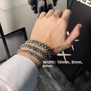 Detailed comparison of 6mm 8mm and 10mm silver cuban link chains on person