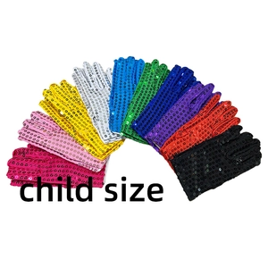 Adult Kids Sequined Stage Performance Gloves Shiny Disco Party Dance Costume Accessories