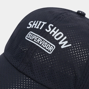 Mesh breathable baseball cap with Shit Show Supervisor print for outdoor sports