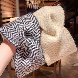 Knitted Headband Twist Knot Chevron Zigzag Pattern Winter Warm Ear Warmer Hair Band For Women Vintage Soft Elastic