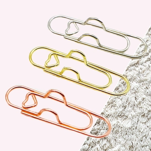 Car-shaped metal paper clips in gold, silver, and rose gold plating for notebooks